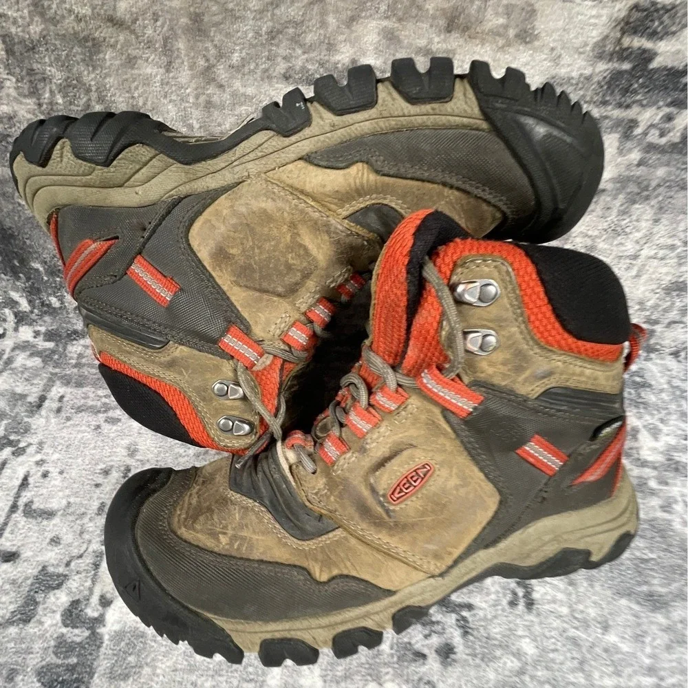 Keen Ridge Flex Mid Waterproof Hiking Boot Men's 8.5 Brown Orange Gorpcore